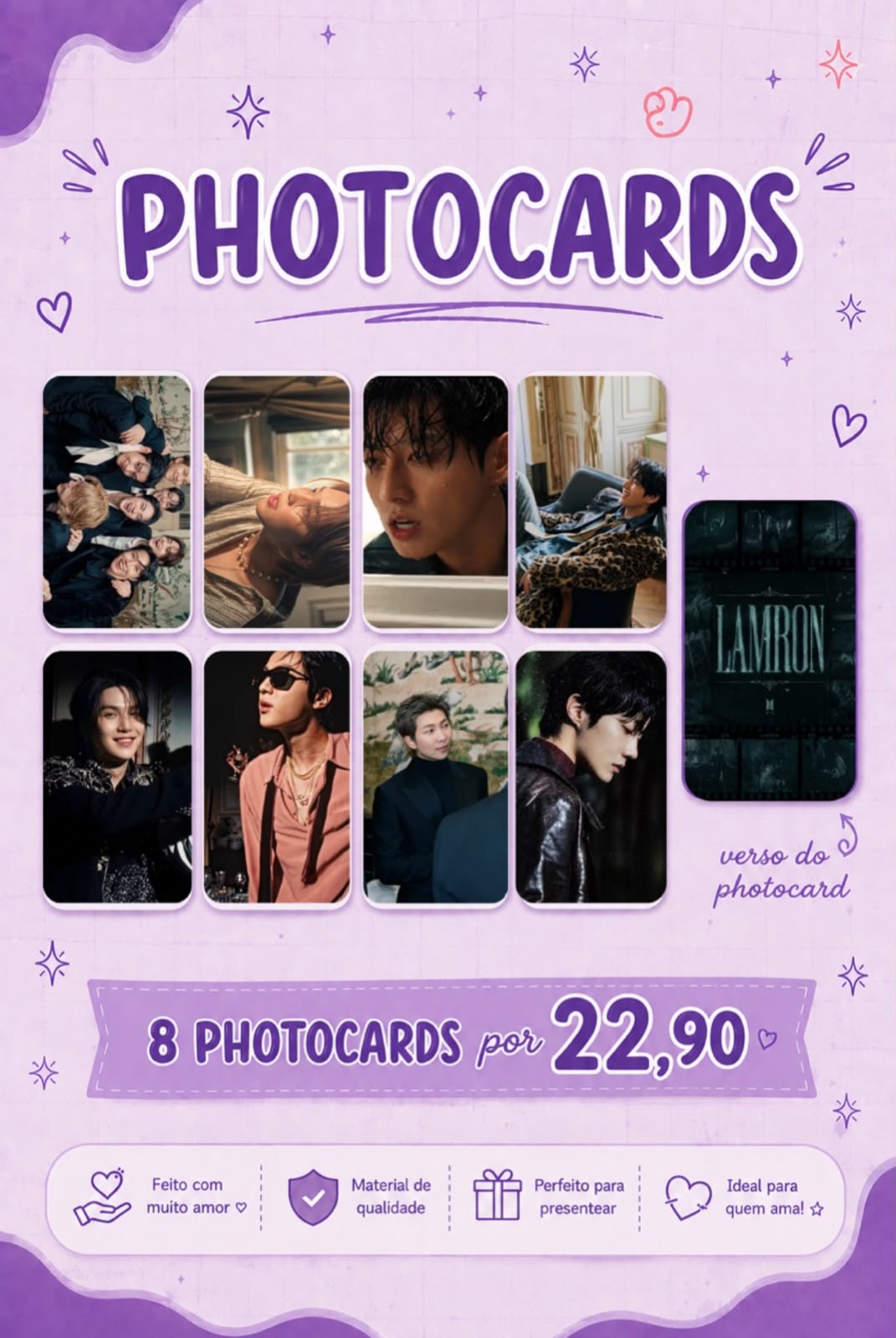 Composição de photocards da Milakosmos